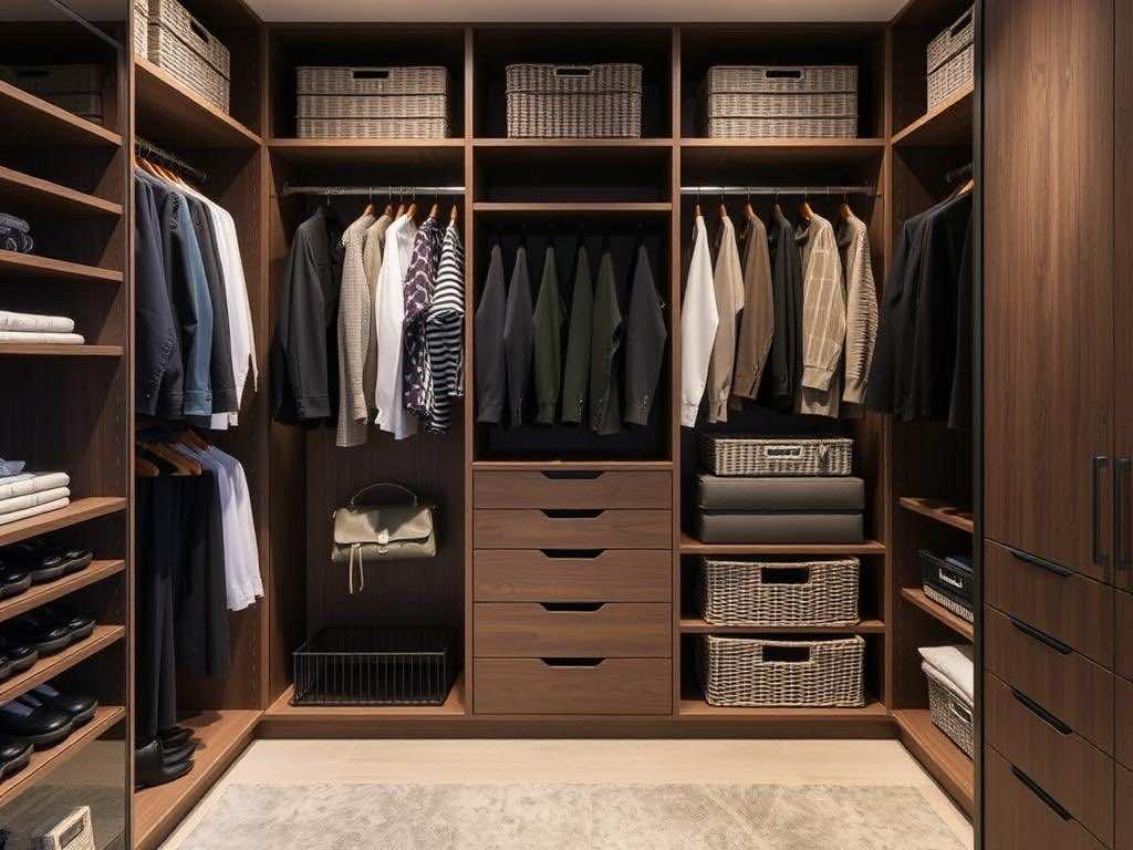 Гардеробная: как выбрать внутреннее наполнение – полки, ящики или выдвижные корзины?. Раздвижные гардеробные: когда важна гибкость и зрительная чистота