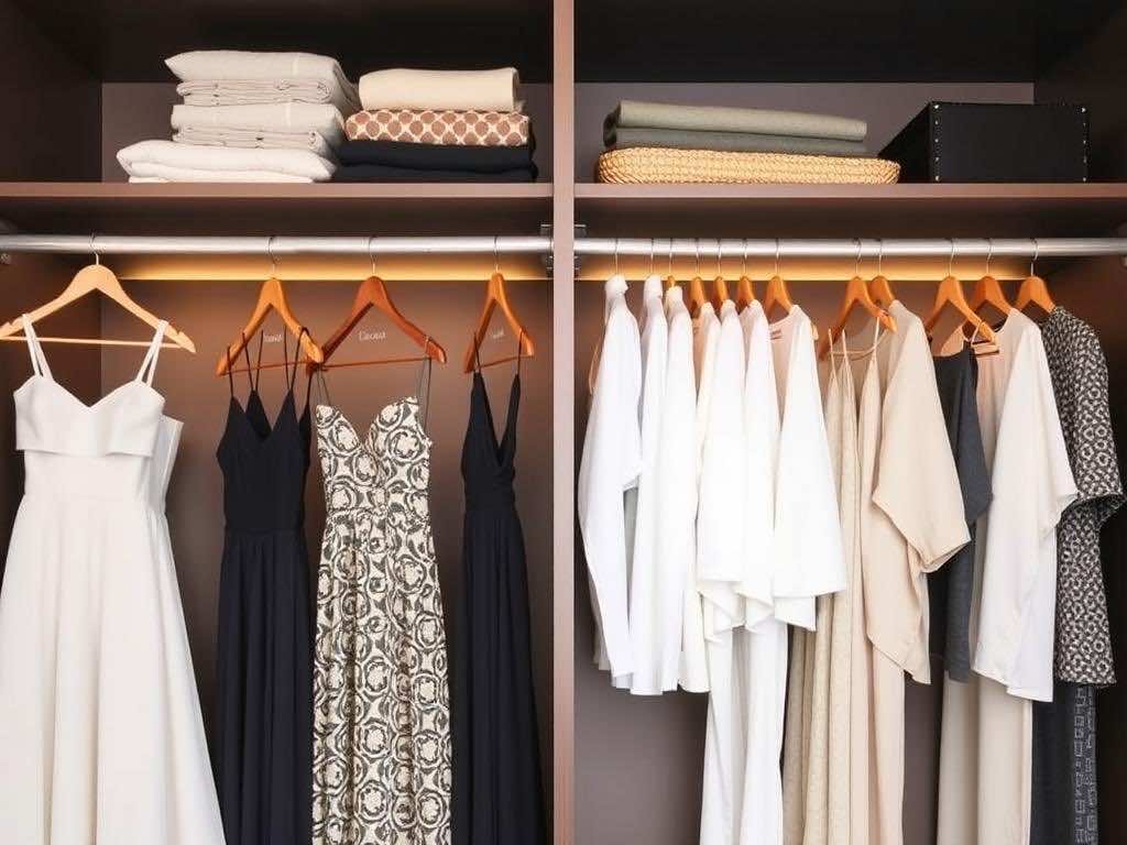 Гардеробная мечты: разделение платьев и брюк для идеального порядка. Список: Коротко о том, что важно при разделении одежды
