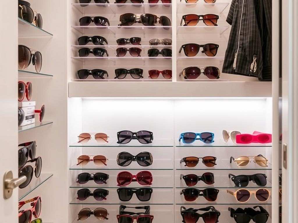 Гардеробная: стильное хранение коллекции солнечных очков. Правильный выбор: что учитывать при покупке