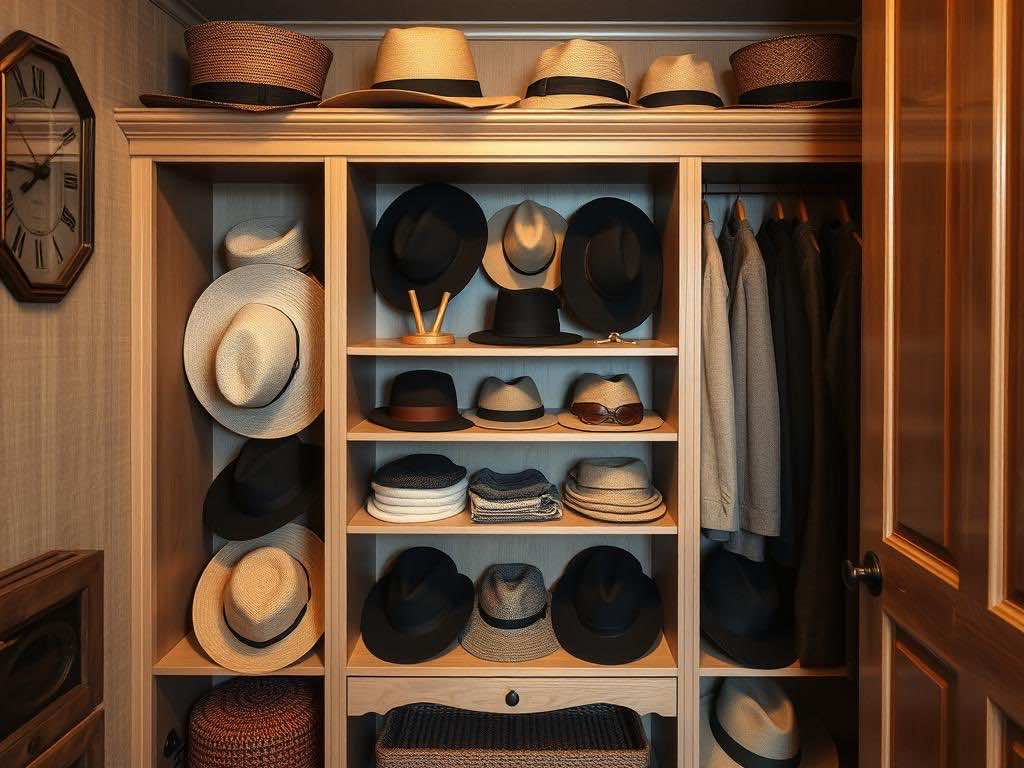Гардеробная: Правила хранения головных уборов для долговечности и привлекательного вида. Фото, детали и атмосфера: эстетика гардеробной вне времени