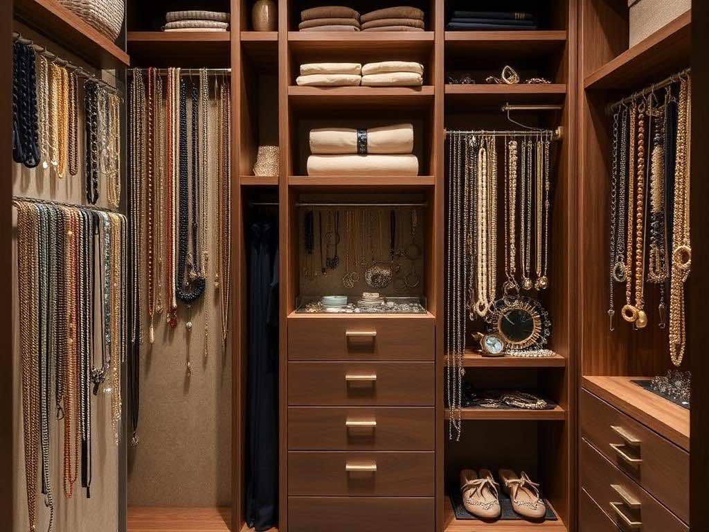 Гардеробная: как не потерять вторую серёжку – секреты безопасного хранения украшений. Практика: планировка гардеробной и защита украшений