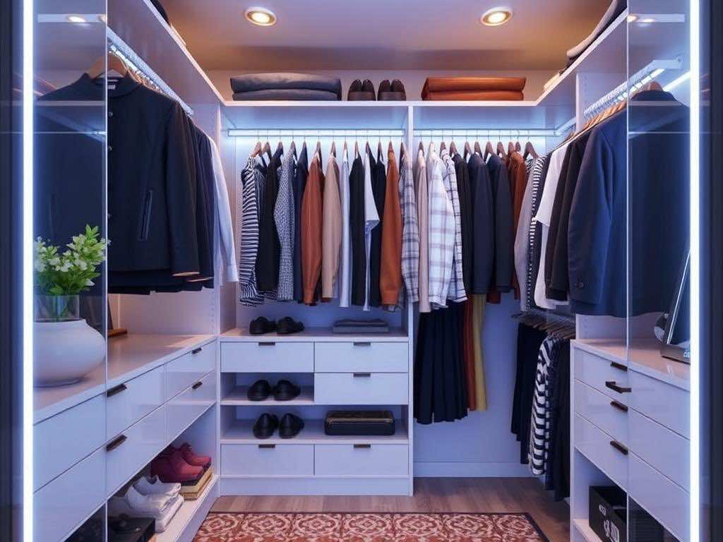 Гардеробная: 6 идей по оптимизации пространства в шкафу. 6. Освещение и воздух: атмосфера вашего пространства