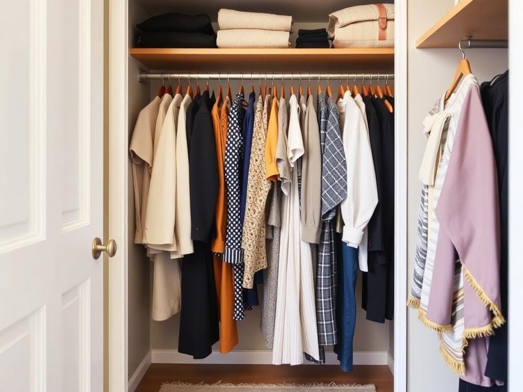 Гардеробная, в ней Вы не носите 40% вещей — потому что не видите их. Лайфхак без занудства: «фейк-примерка» для каждой секции