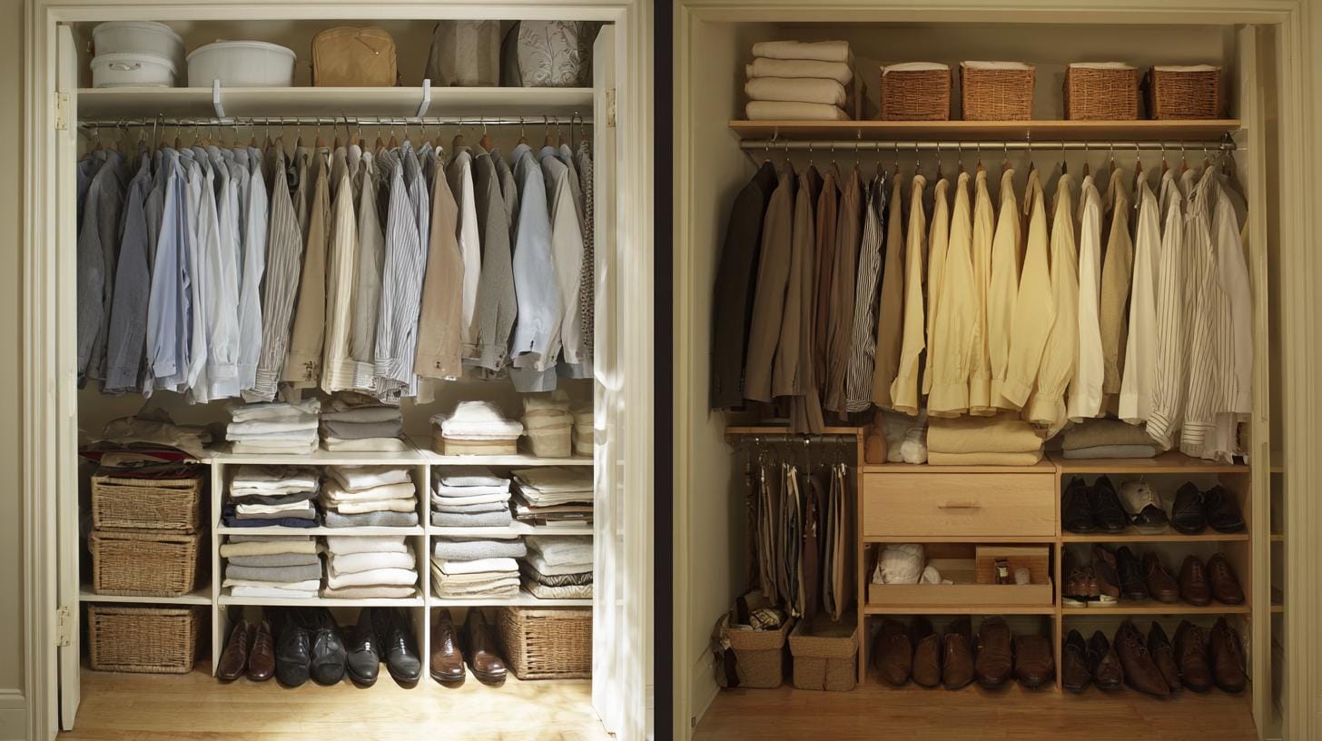 Половина гардероба исчезает, когда он устроен неправильно - гардеробная на заказ поможет решить проблему.. Зачем заставлять пространство воевать с вами?