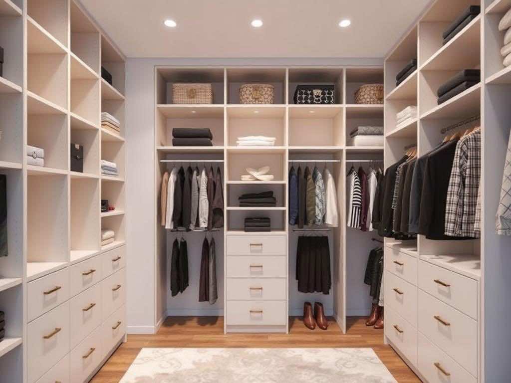 Гардеробная: открытые стеллажи или закрытые слим-тумбы?. Преимущества закрытого хранения
