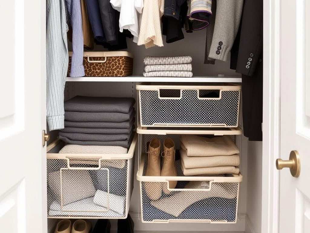 Гардеробная: 5 плюсов сетчатых корзин для идеального порядка в доме. 5. Гибкость раздвижных решений