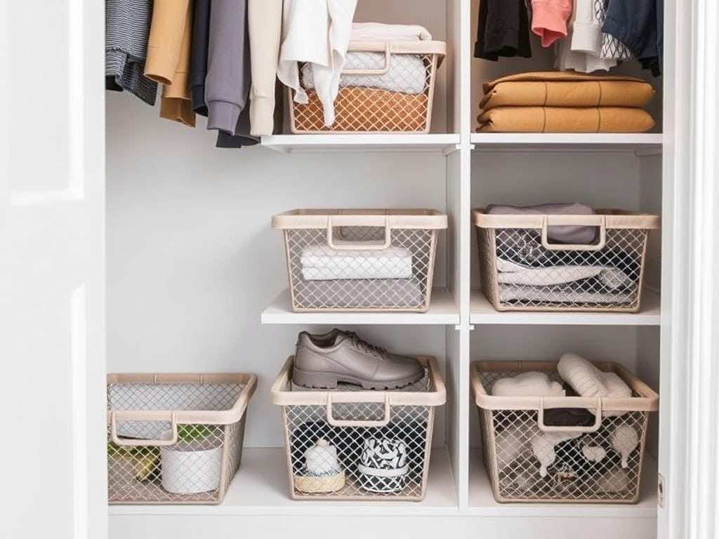 Гардеробная: 5 плюсов сетчатых корзин для идеального порядка в доме. Маленькие решения для больших перемен