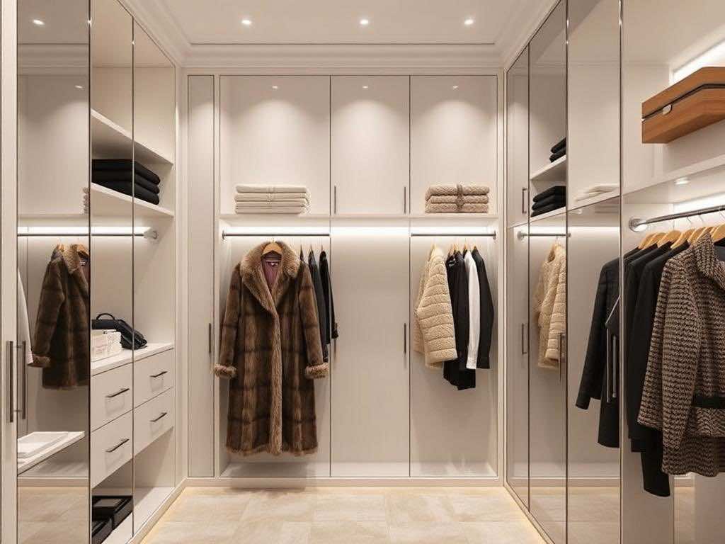 Гардеробная: Правильное хранение шубы для сохранения идеального состояния меха. Короткий гид: какие бывают размеры гардеробной