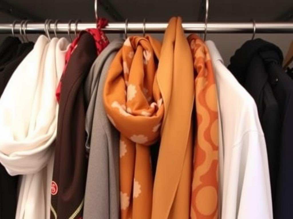 Гардеробная: секреты правильного хранения шейных и головных платков. Вдохновляющие идеи для хранения платков