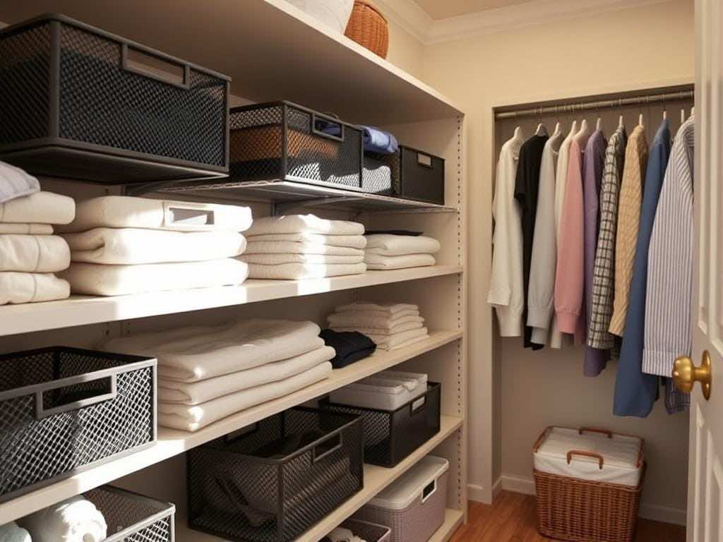 Гардеробная: 5 плюсов сетчатых корзин для идеального порядка в доме. Однажды, ранним утром, я заметил, как в тихой спальне скользит луч солнца и сам собой высвечивает порядок или хаос на открытых полках.