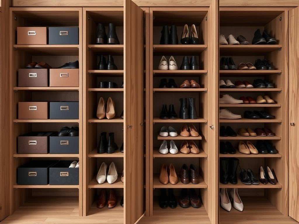 Универсальное хранение обуви: от коробок до рейлингов. Двери, полки, рейлинги: искусство порядка