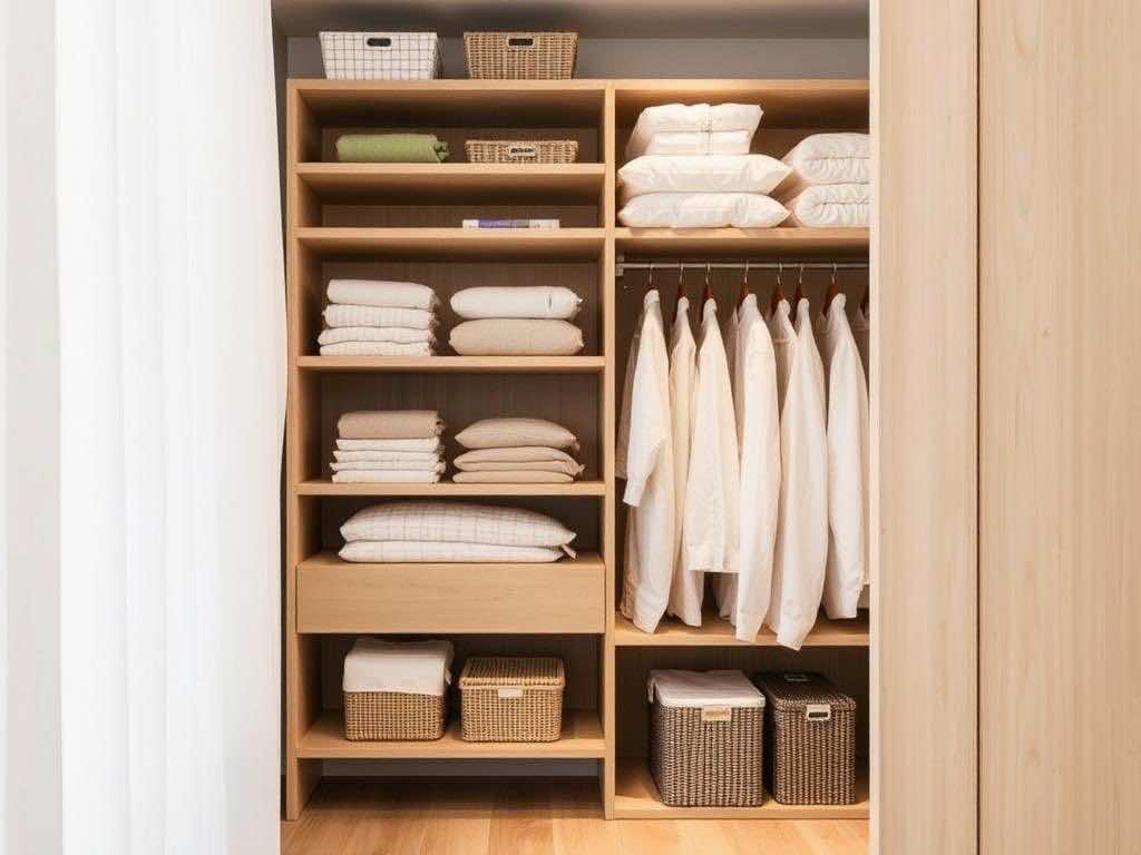 Оптимальное хранение постельного белья: гардеробные и шкафные решения. Сезонные перемещения: как поддерживать динамику порядка