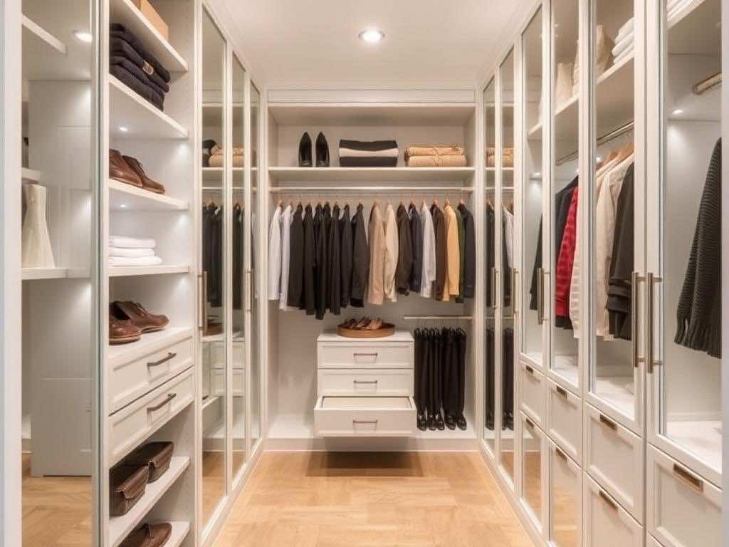 Гардеробная: открытые стеллажи или закрытые слим-тумбы?. Тренды и вдохновение: гардеробная фото — как зеркало желаний