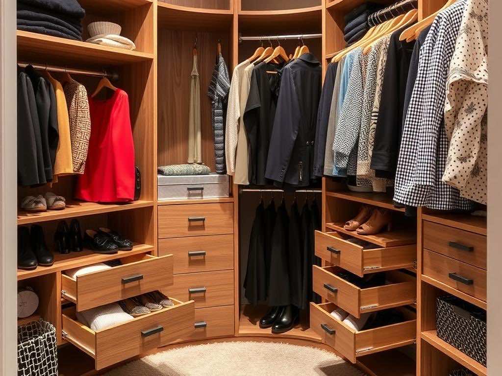 Гардеробная: выдвижные ящики для оптимального хранения мелочей и аксессуаров.. Ошибки, из-за которых гардеробная становится неудобной