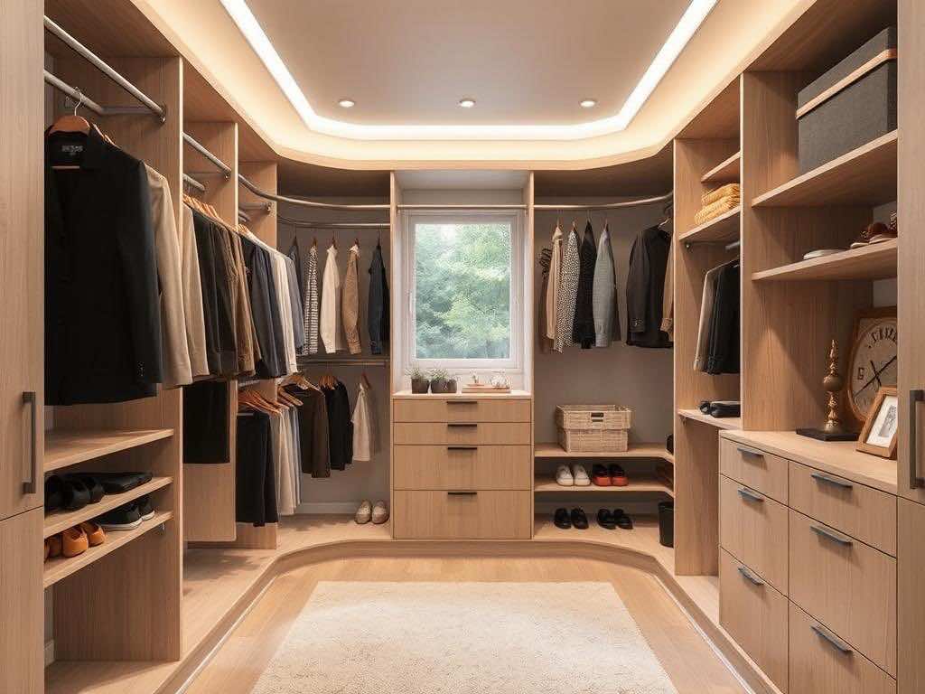 П-образная гардеробная для компактных пространств: стиль и функциональность.. Дизайн гардеробной: когда стиль не спорит с бытом П-образная гардеробная для компактных пространств: стиль и функциональность.. Дизайн гардеробной: когда стиль не спорит с бытом