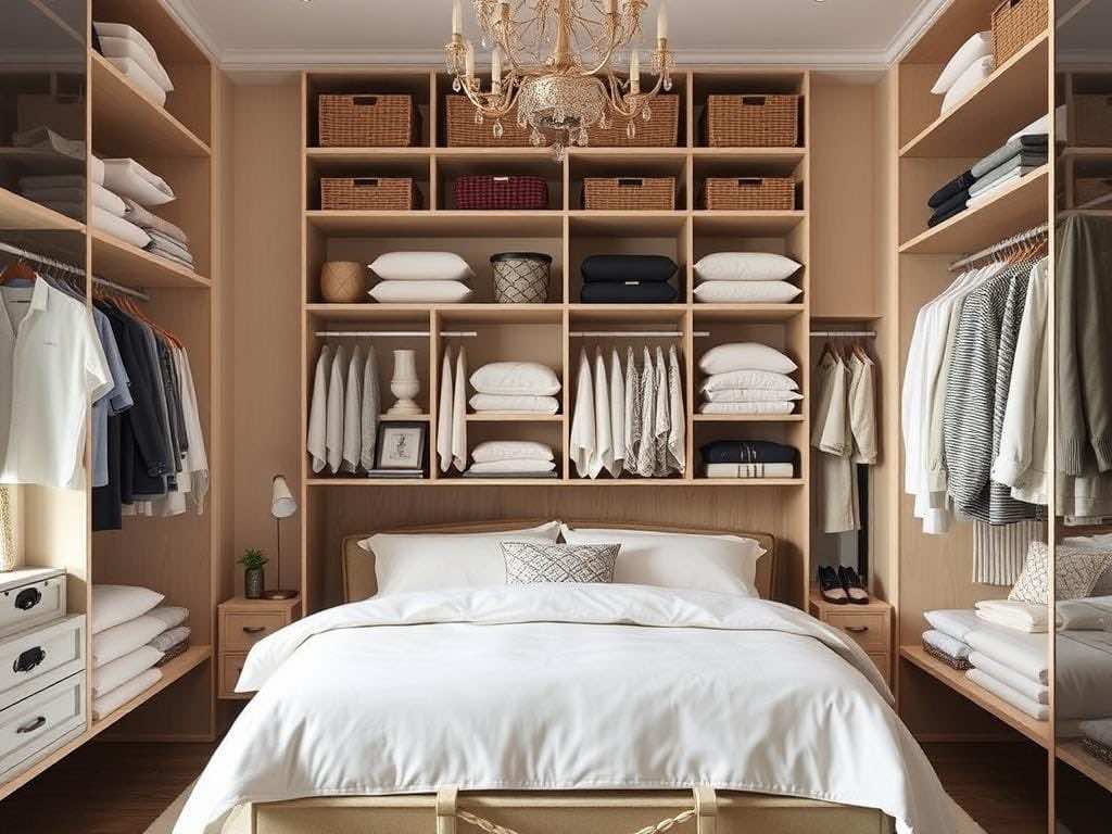 Гардеробная: Лайфхаки для хранения комплектов постельного белья. Гардеробная комната как театральная сцена