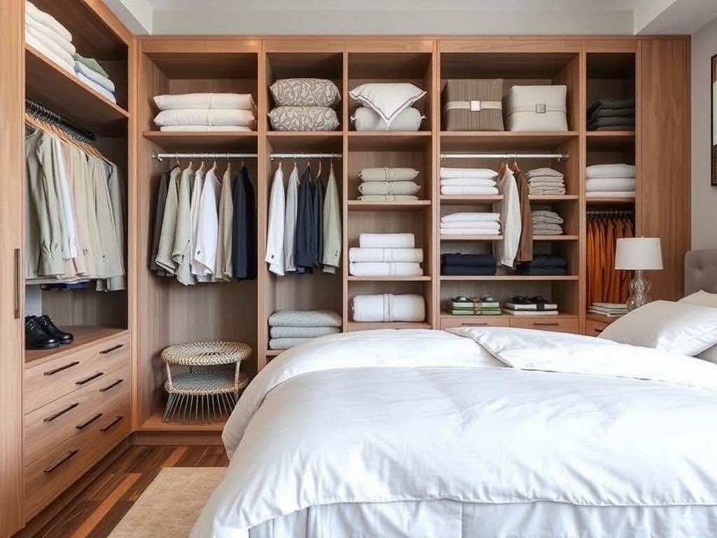 Оптимальное хранение постельного белья: гардеробные и шкафные решения. Всё начинается с детали