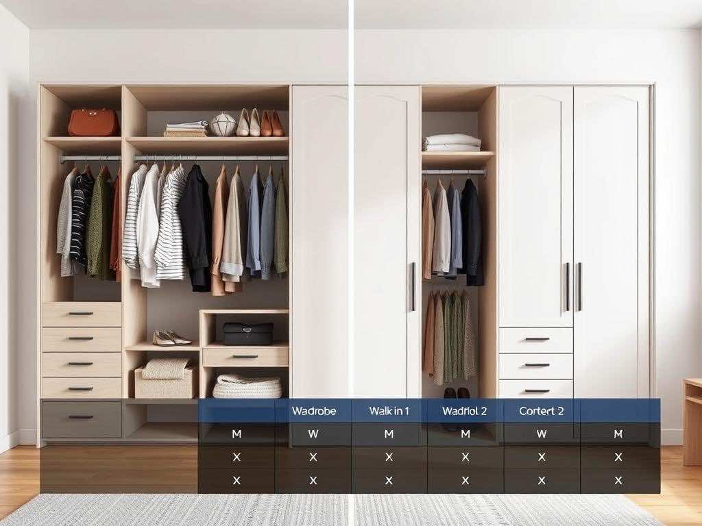 Гардеробная GarderobeMaster: Зарядитесь комфортом и позитивом в утреннем ритме!. Таблица: Сравнение гардеробных решений