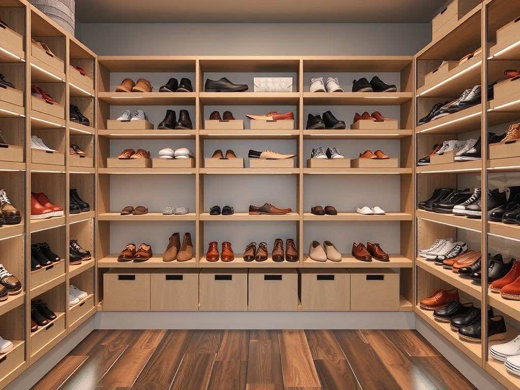 Универсальное хранение обуви: от коробок до рейлингов. Гармония пространства — гармония ритма