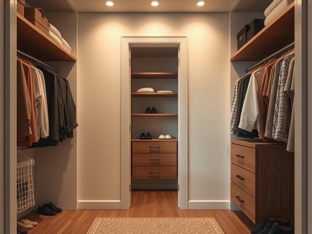 Гардеробная, в ней Вы не обязаны любить порядок — и можете его даже ненавидеть. Но он должен быть. Ситуация: «Живу для себя» не отменяет простую истину