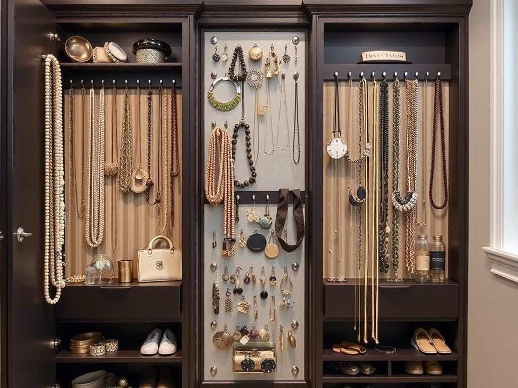 Ювелирное вдохновение: организуйте стильное хранение украшений. Встраиваемые системы и решения на стенах Ювелирное вдохновение: организуйте стильное хранение украшений. Встраиваемые системы и решения на стенах