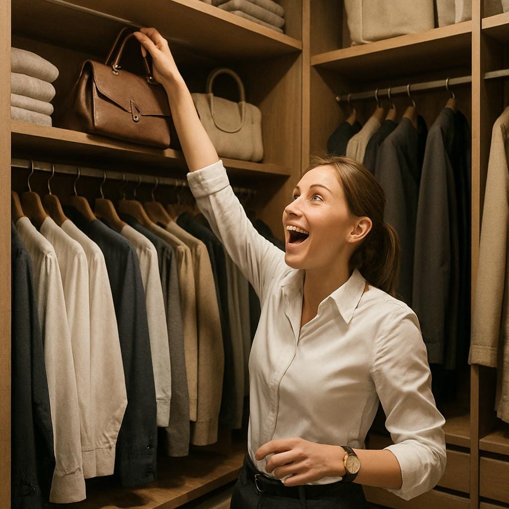 Гардеробная, в ней Вы не опаздываете. Просто нужная вещь там, где вы её ждёте. Случайный момент, который меняет день