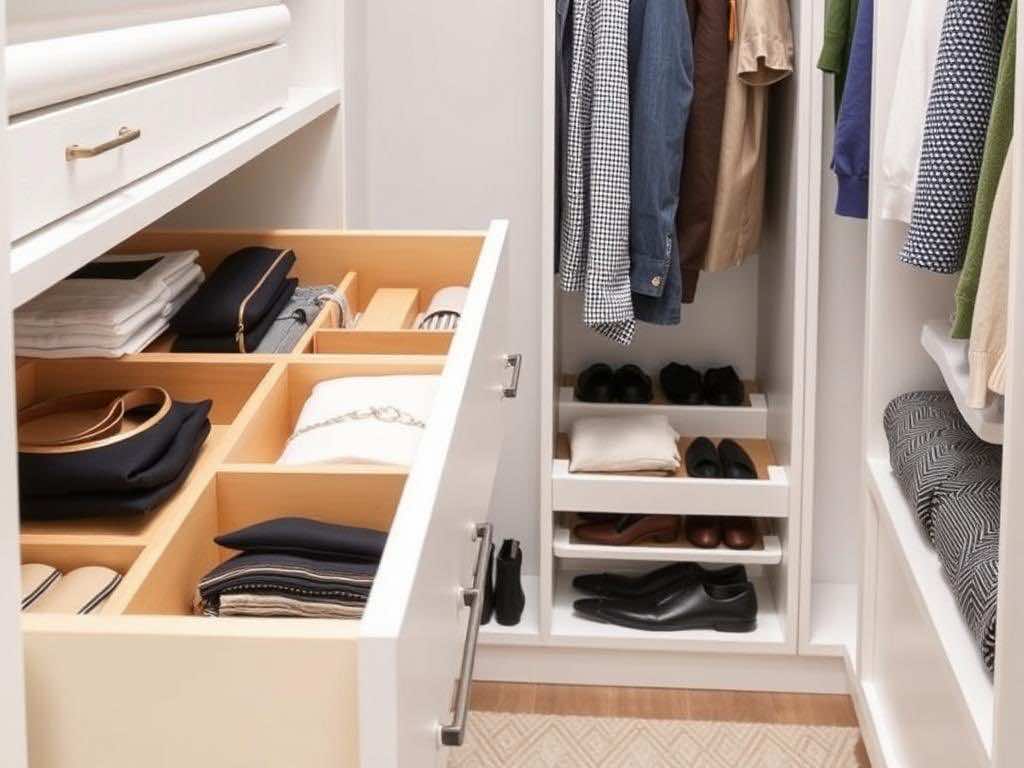 Гардеробная: порядок в выдвижных ящиках с помощью перегородок и органайзеров. Как сделать гардеробную, где порядок станет естественным состоянием Гардеробная: порядок в выдвижных ящиках с помощью перегородок и органайзеров. Как сделать гардеробную, где порядок станет естественным состоянием