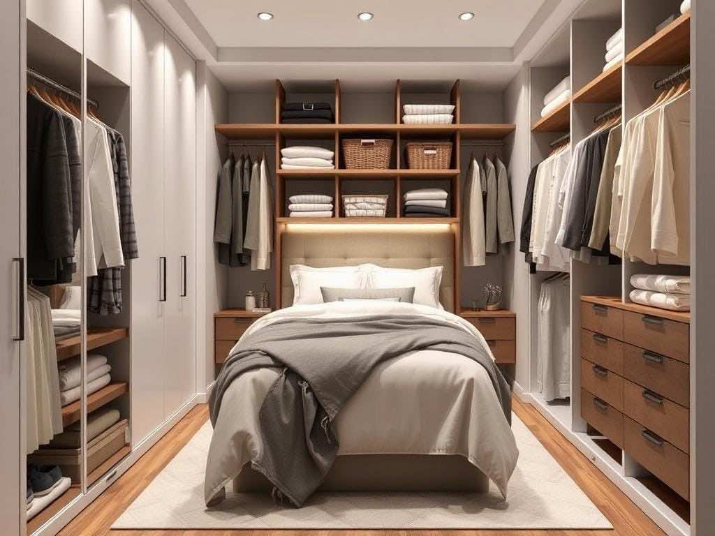 Гардеробная: Лайфхаки для хранения комплектов постельного белья. Планировка гардеробной: ключ к внутреннему спокойствию