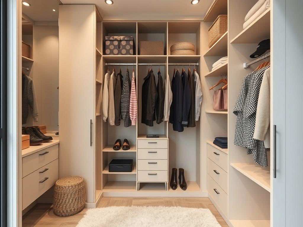 П-образная гардеробная для компактных пространств: стиль и функциональность.. Фото для вдохновения: реальный опыт, живые пространства П-образная гардеробная для компактных пространств: стиль и функциональность.. Фото для вдохновения: реальный опыт, живые пространства