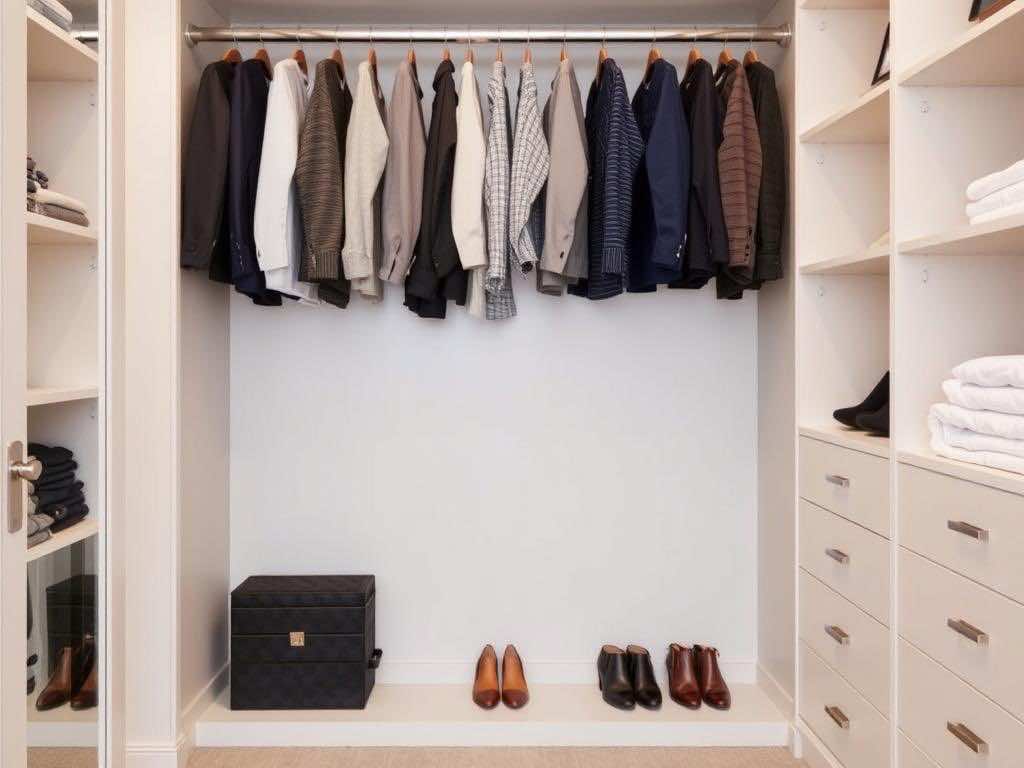 Гардеробная: секреты хранения брюк – вешалка или полки?. Дизайн гардеробной: гармония формы и функции