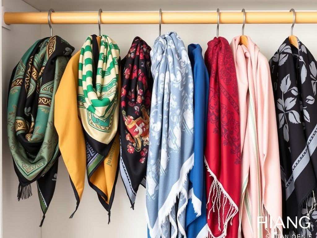 Гардеробная: секреты правильного хранения шейных и головных платков. Как платки становятся частью вашего пространства
