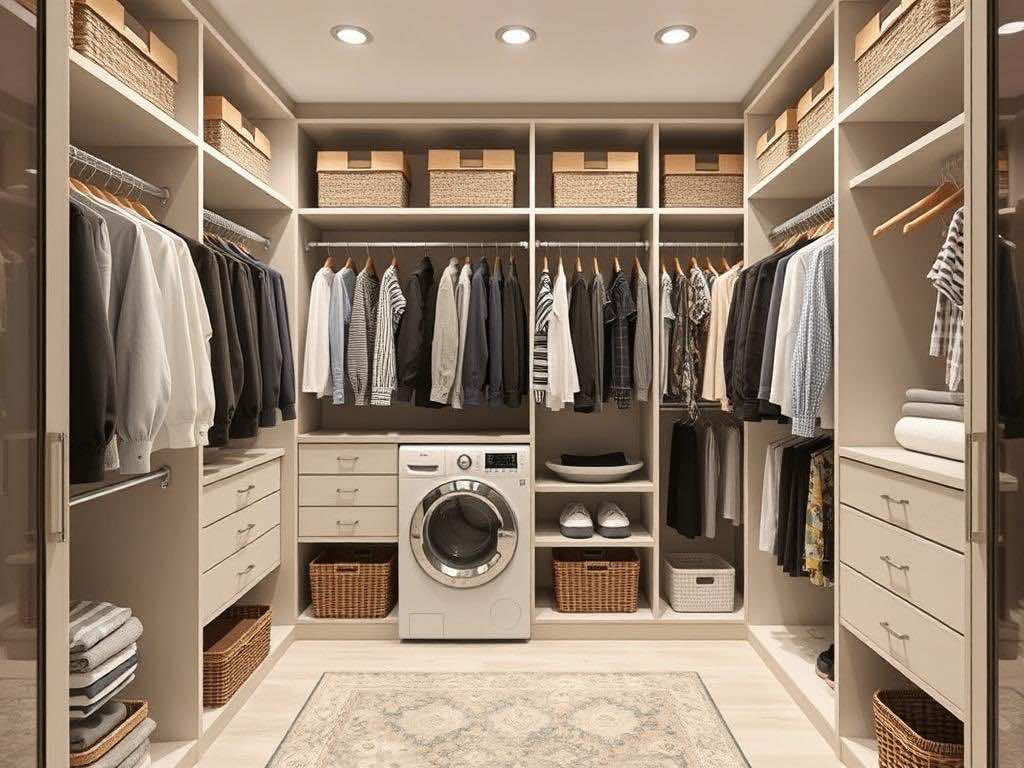 Гардеробная: стильные решения для скрытой стирки и сушки техники. Гардеробная система: купить “правильную” или сделать на заказ?