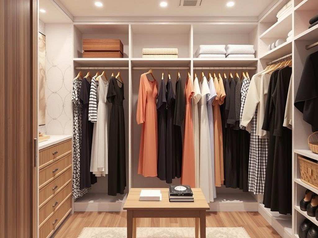 Гардеробная мечты: разделение платьев и брюк для идеального порядка. Таблица: Решения для семейных гардеробных
