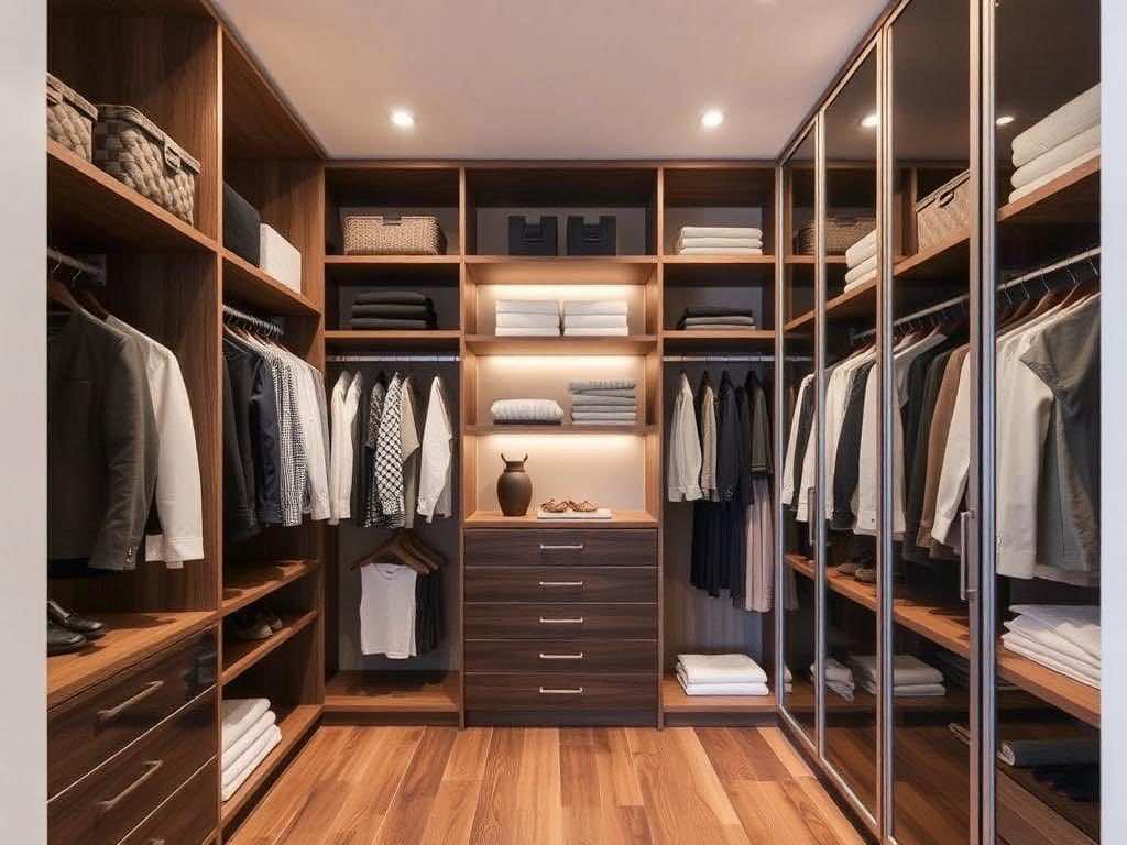 Гардеробная: открытые стеллажи или закрытые слим-тумбы?. Гардеробная комната: философия личного пространства