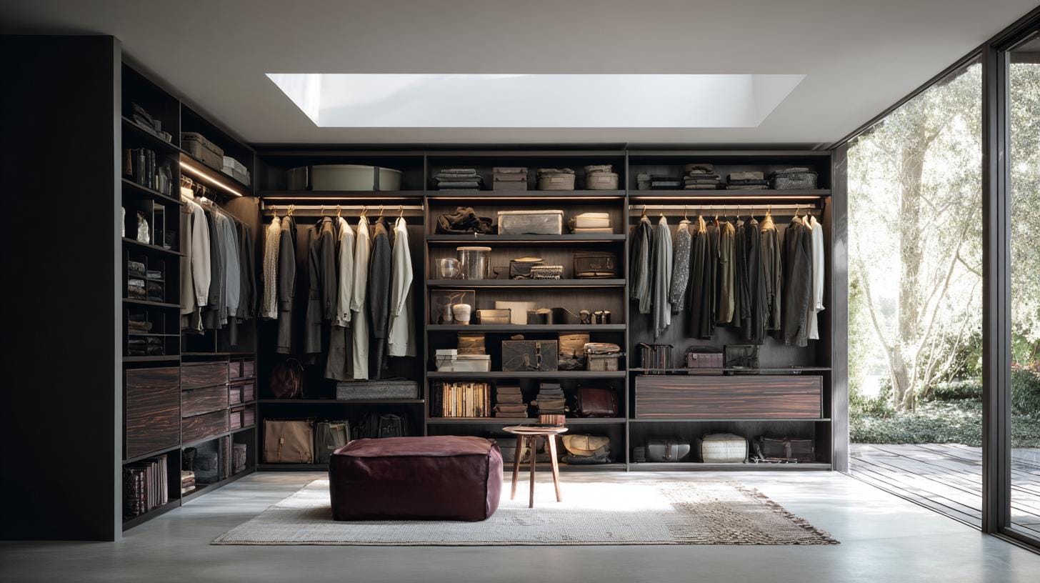 Открытые гардеробные системы: новый взгляд на сложные зоны