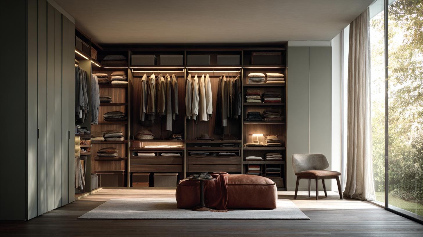 Как это выглядит в гардеробной комнате?