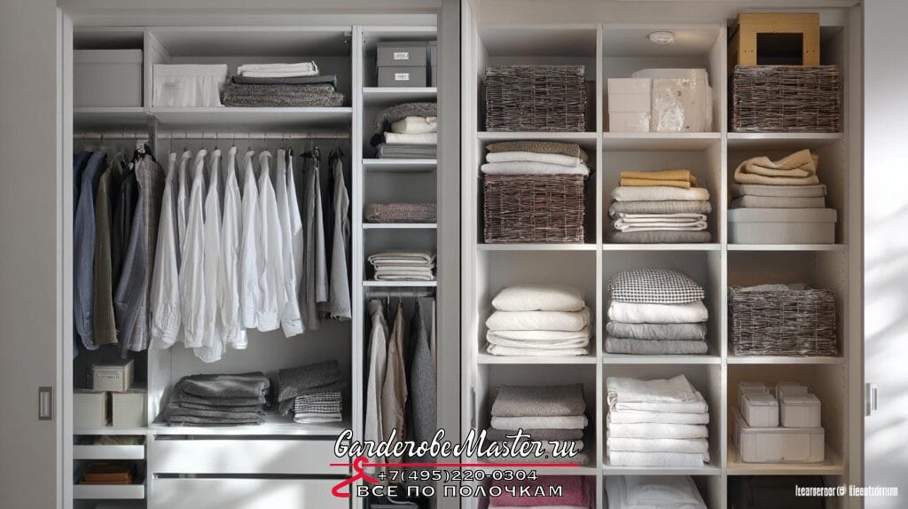 Гардеробная система в узком коридоре