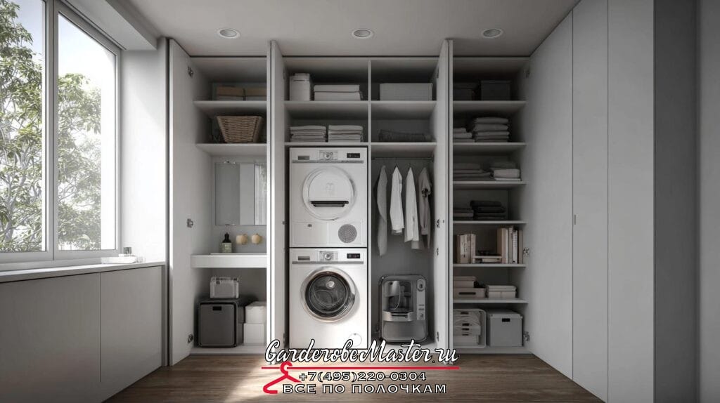 Гардеробная система с местом для техники