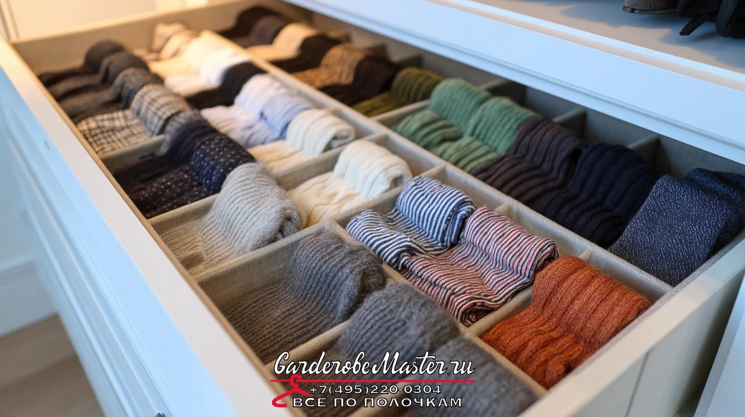 Гардеробная система• куда девать бельё и носки в гардеробной ➜ боль клиента: всё валяется, нет удобных ящиков ➜ заголовок статьи: Гардеробная комната с выдвижными секциями: мелочи, которые определяют удобство. 20 лет: почему наш опыт — это ваше спокойствие Гардеробная система