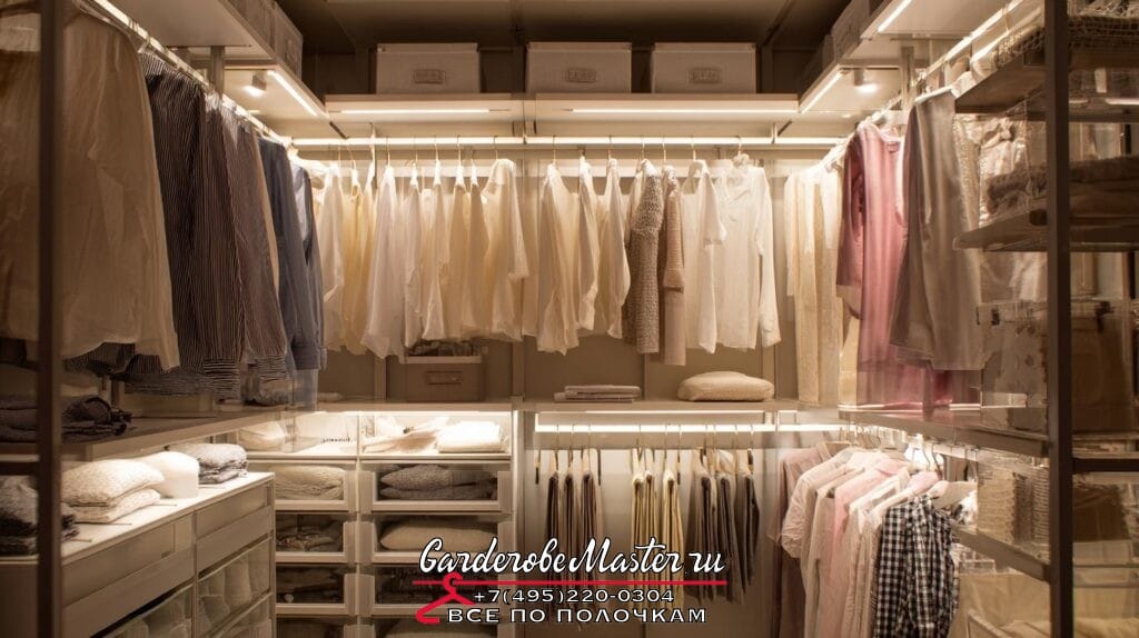 Освещение гардеробной