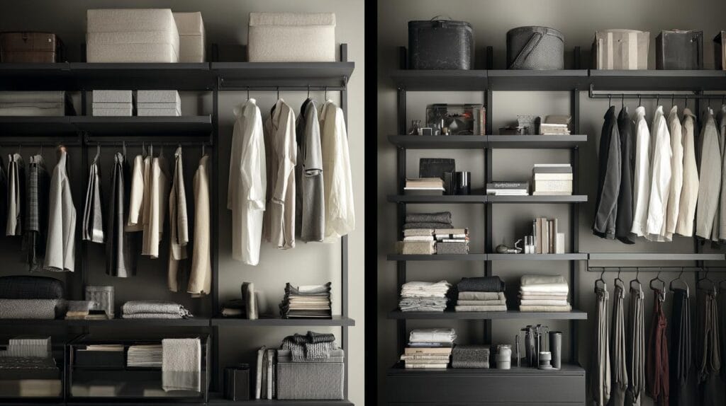 Модульные открытые гардеробные системы от GARDEROBEMASTER (Rimadesio Zenit стиль)