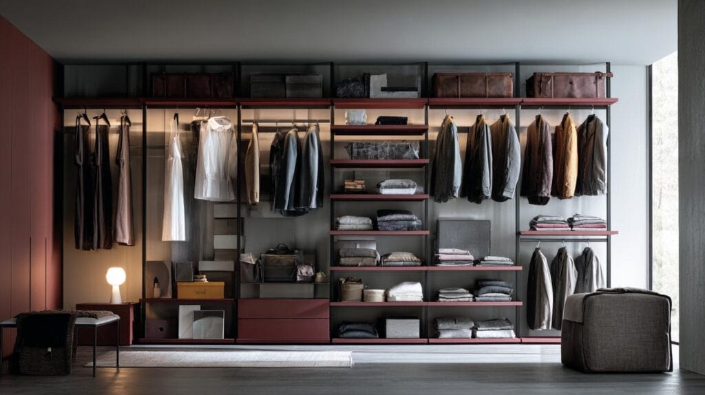 открытая гардеробная система