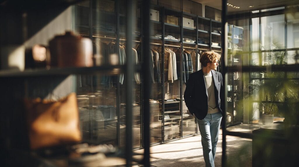 Открытая гардеробная система как часть архитектуры вашего дома