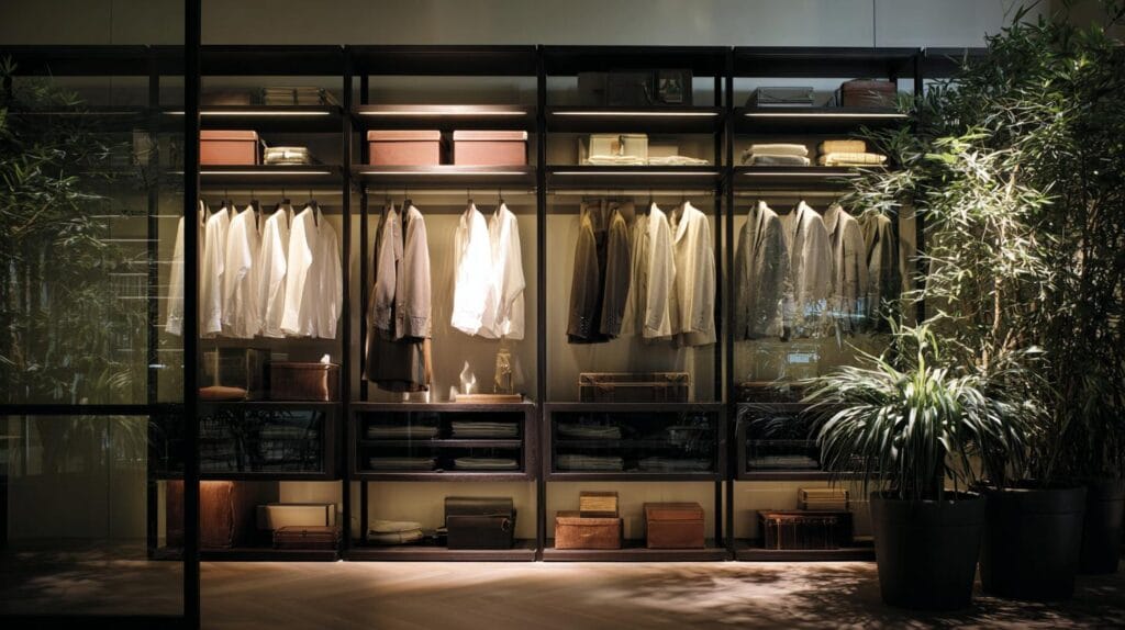 Открытая гардеробная система как часть архитектуры вашего дома