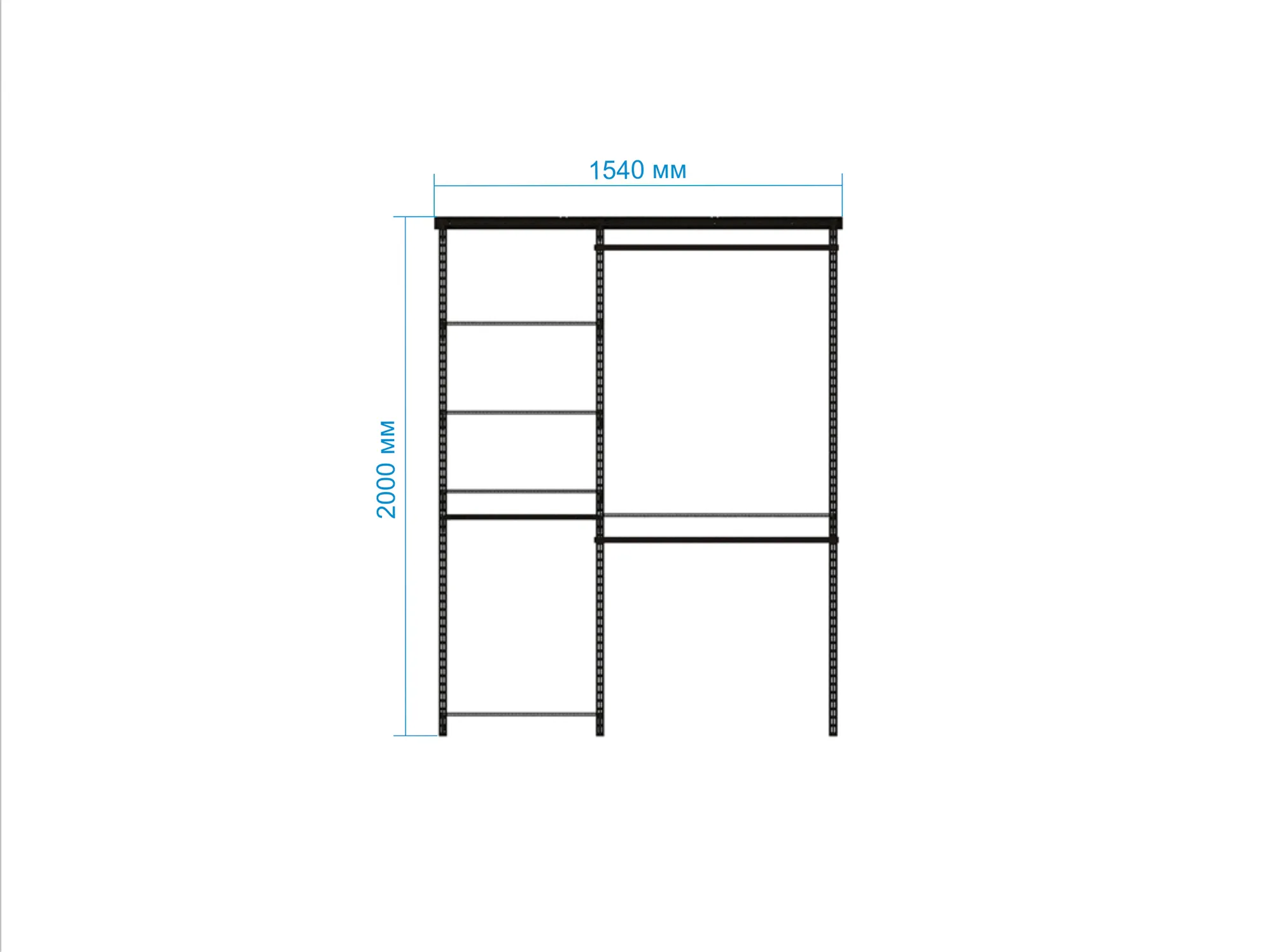 Гардеробная система №1 в белом цвете — готовое стильное решение для продуманного хранения