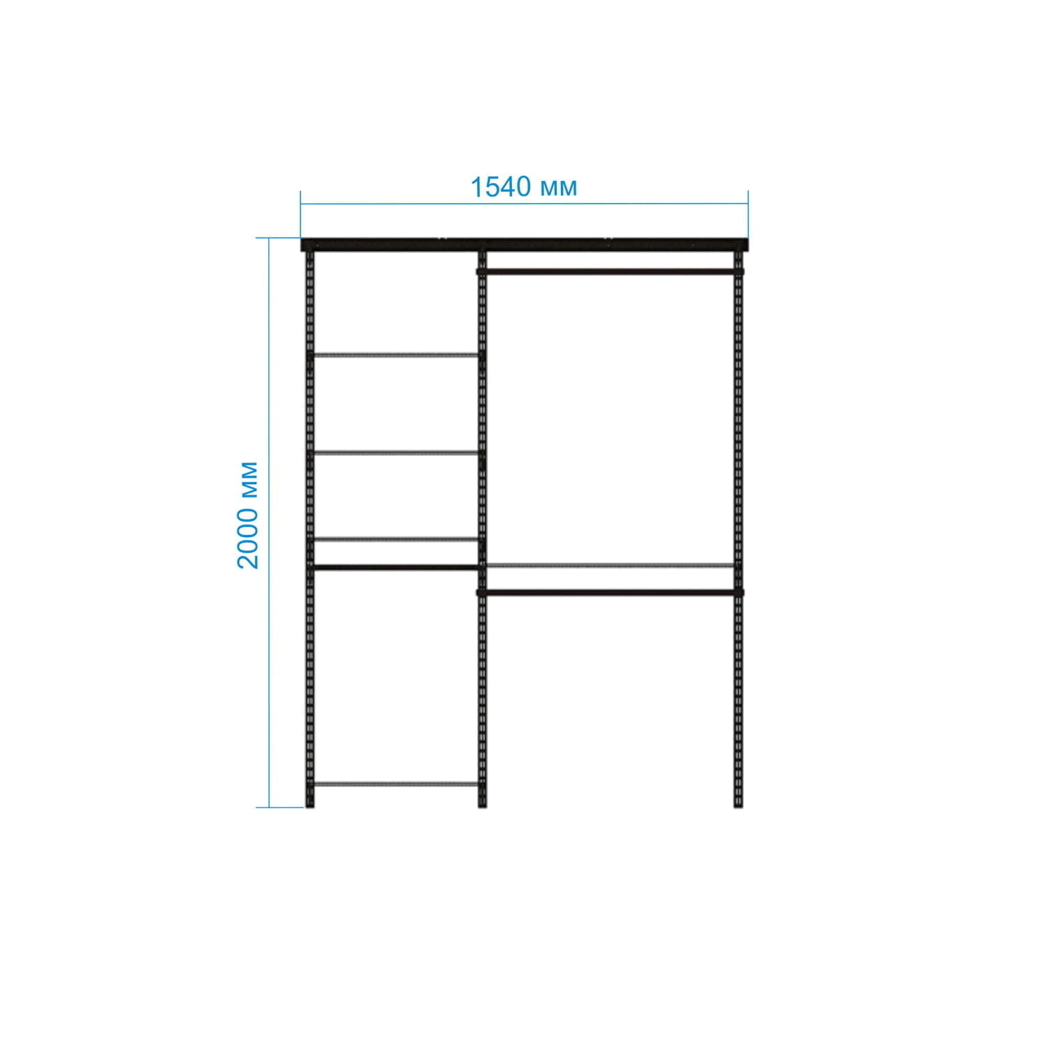 Гардеробная система №1 в сером оттенке — лаконичный проект для современного интерьера