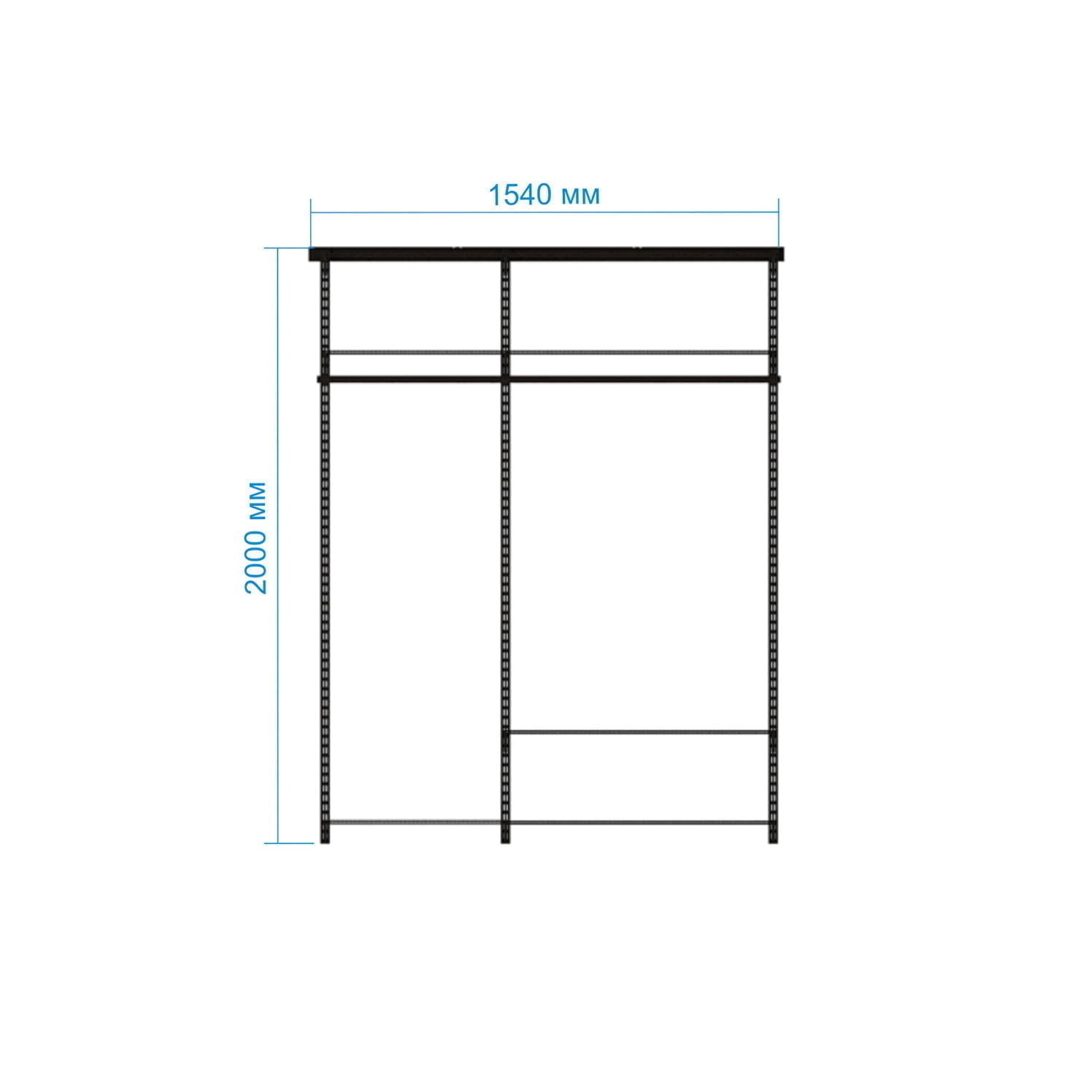 Гардеробная система №10 в сером — спокойный тон и сбалансированная организация