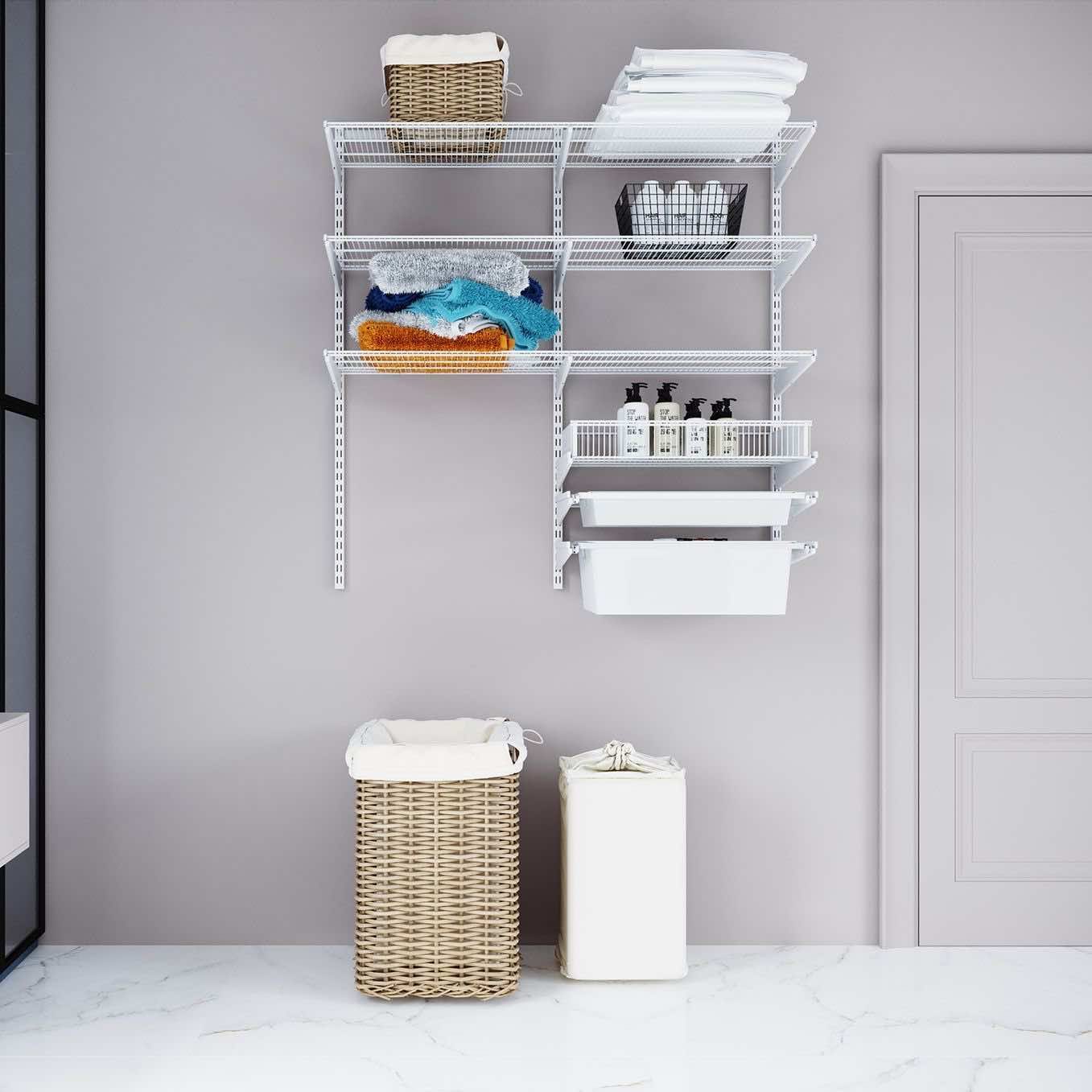 Полки и корзины для ванной ARISTO — комплект для удобного размещения белья и аксессуаров