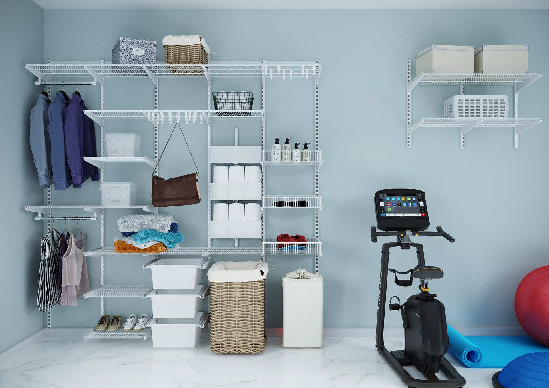 Система хранения ARISTO для комнаты с тренажером — удобная организация спортивной зоны