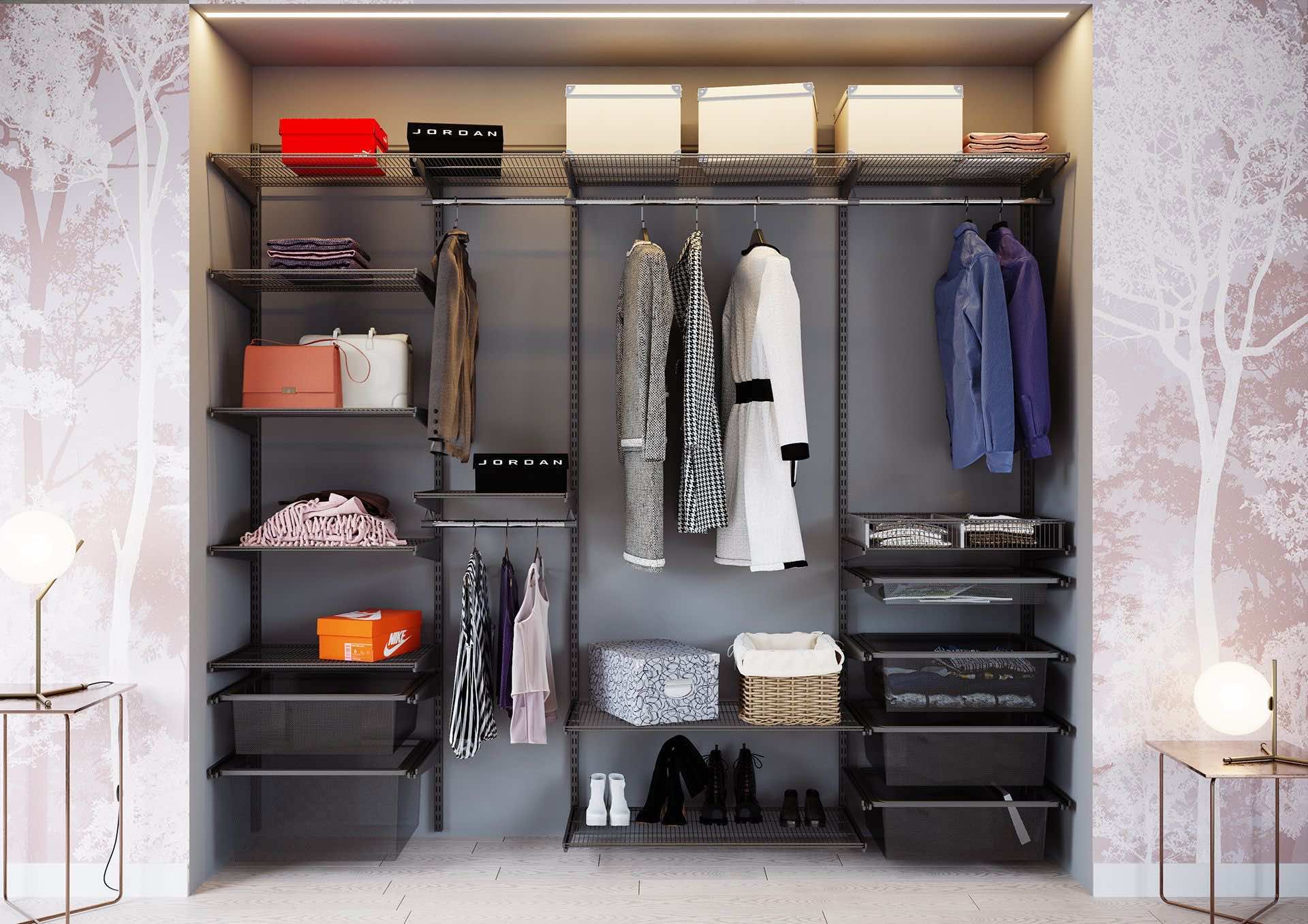 Встроенная гардеробная Аристо 260×45×230 — практичная система хранения для прихожей и гостиной